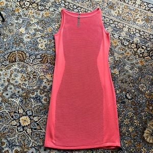 Coral knit sleeveless dress